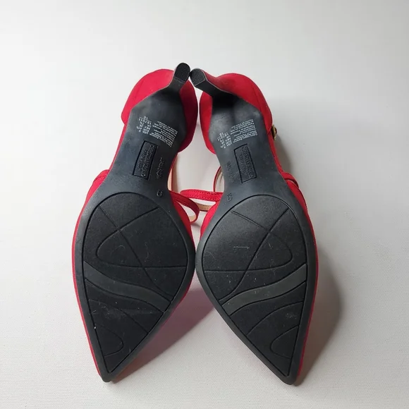 Christian Siriano Red Suede Pumps Size 9 - Picture 5 of 8